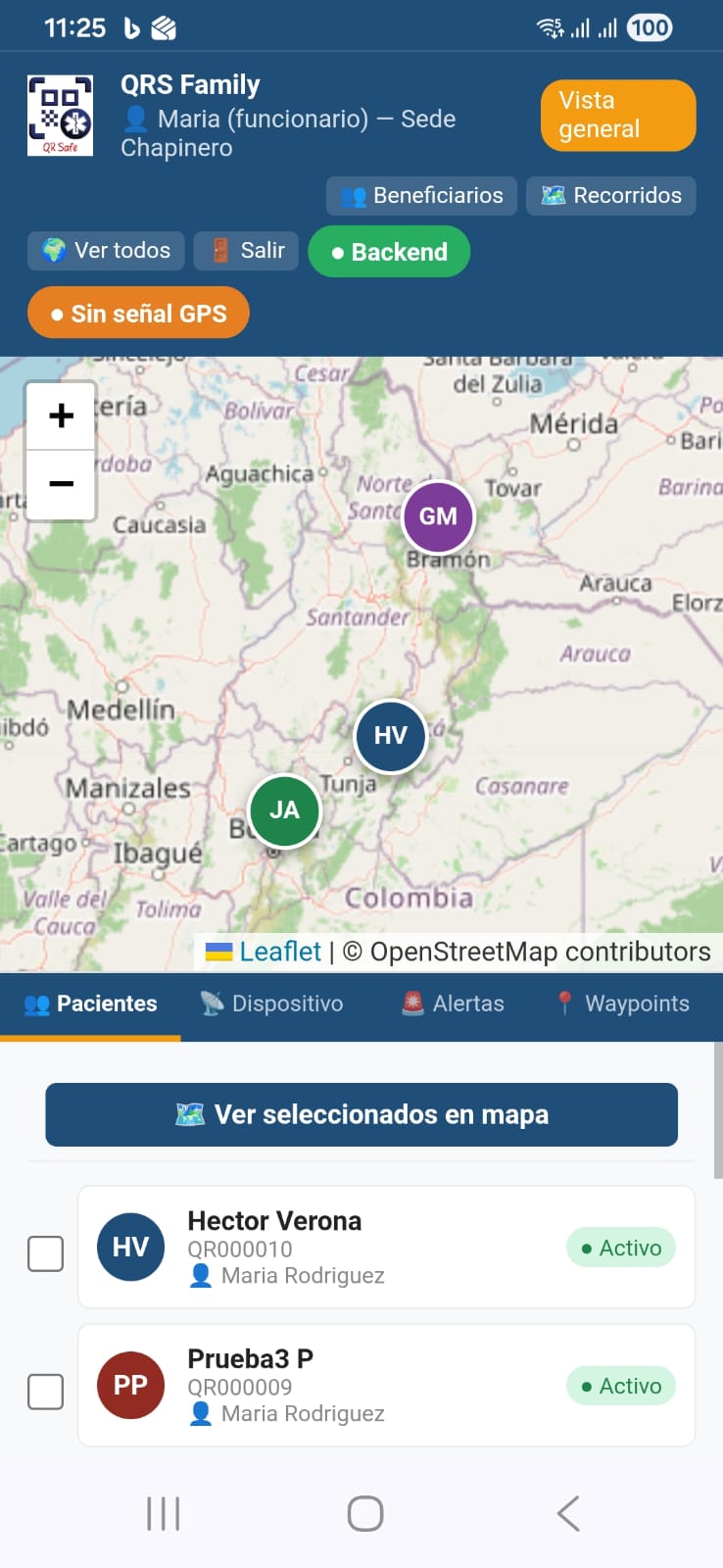 Mapa en celular